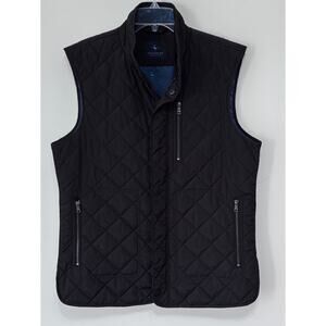 Tailorbyrd Men's quilted vest sz M Black Full Zip Golf Outdoor Heritage Travel